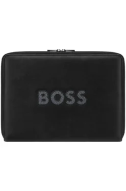 A4 conference folder in faux leather with mesh logo