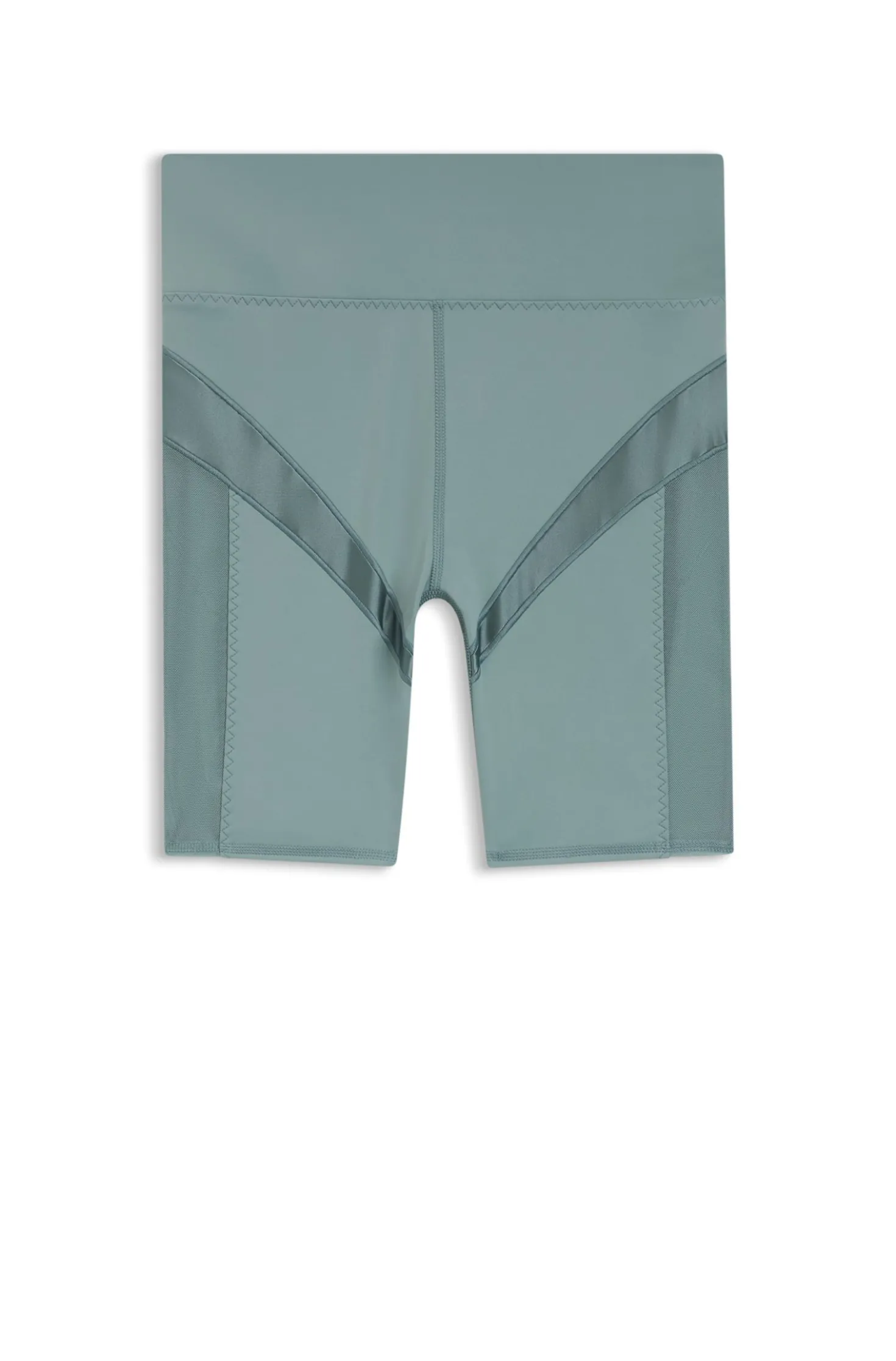 Active high-waisted cycling shorts with mesh inserts