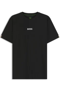 Active Jacquard-stripe slim-fit T-shirt with logo print