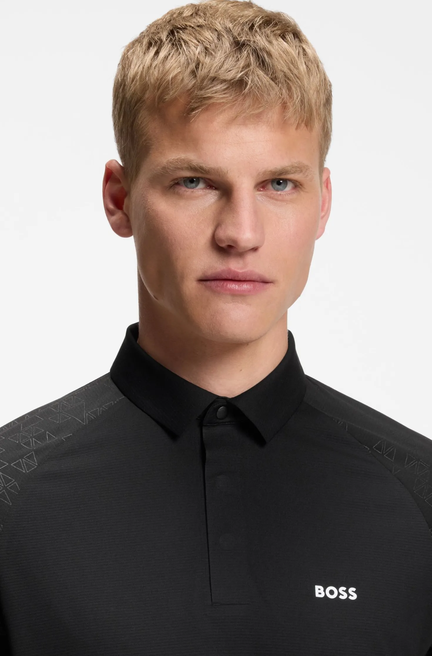 Active polo shirt with moisture management