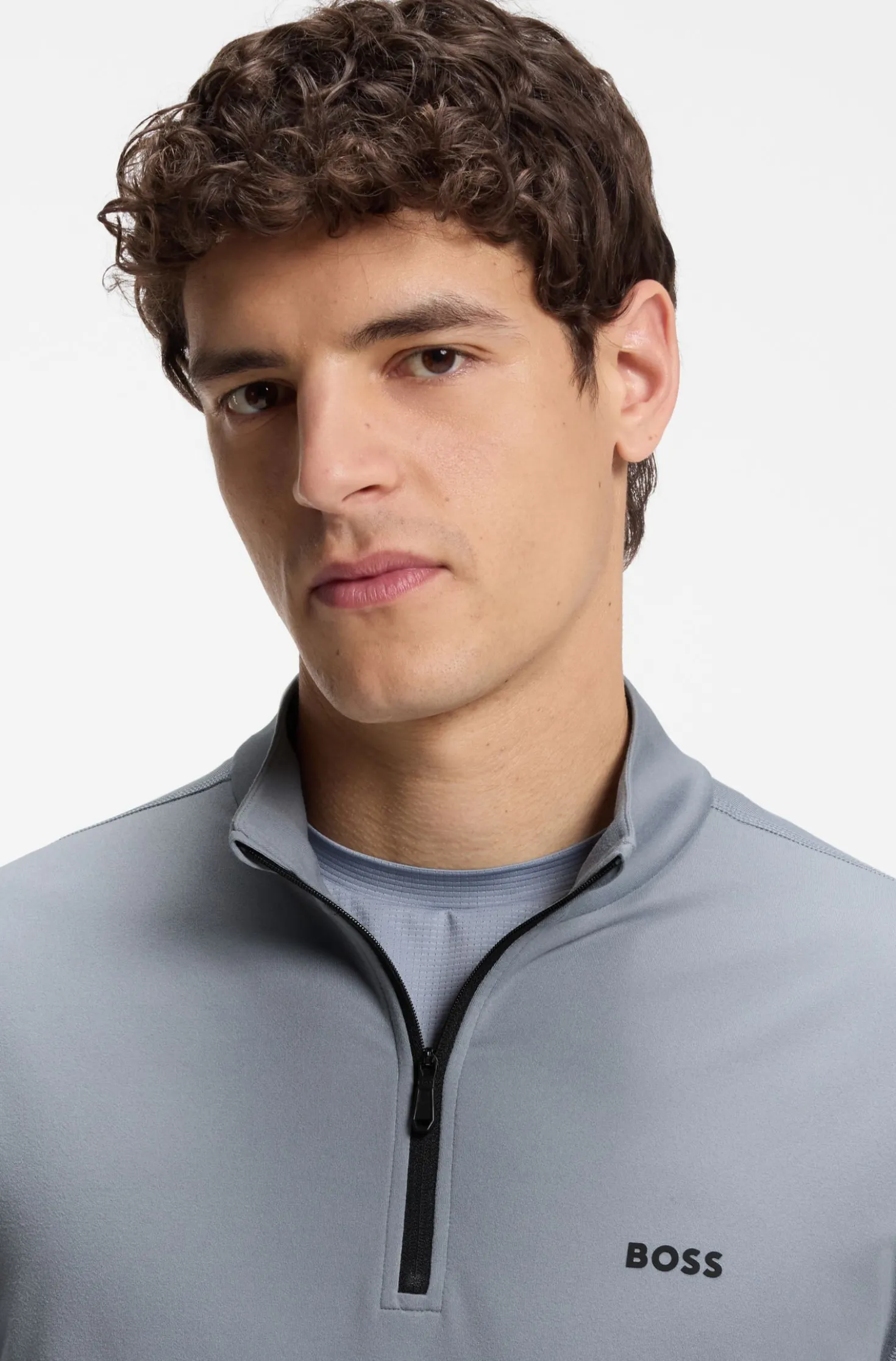 Active quarter-zip sweatshirt with moisture management