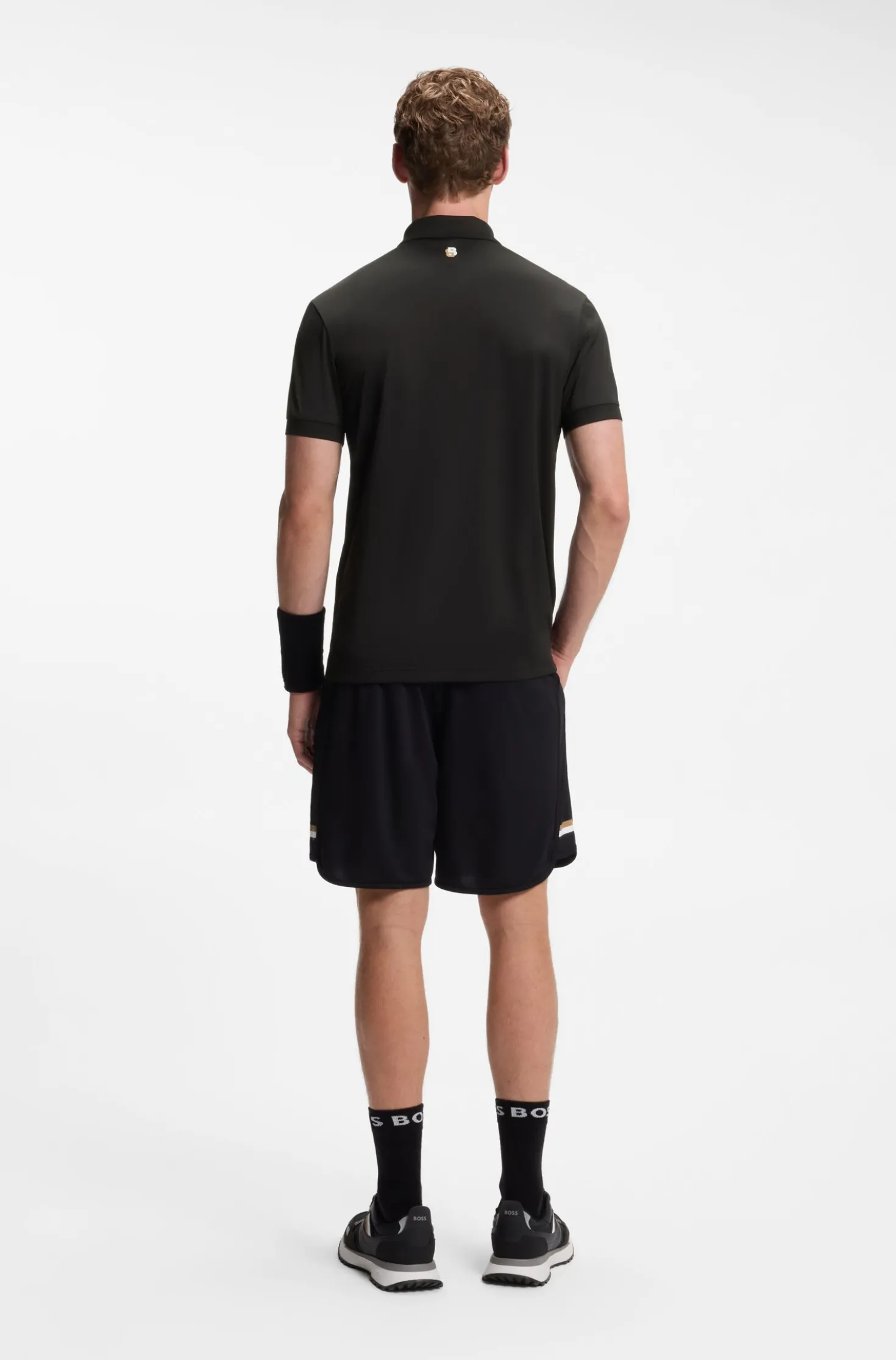 Active quick-dry polo shirt with signature stripe