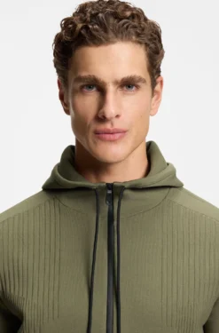 Active Regular-fit zip-up hoodie with jacquard stripes