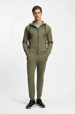 Active Regular-fit zip-up hoodie with jacquard stripes