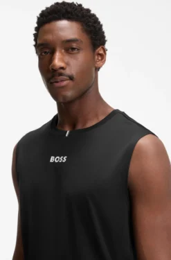 Active Sleeveless logo T-shirt in quick-dry fabric