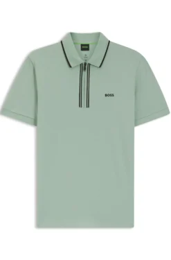 Active Slim-fit polo shirt in moisture-wicking stretch cotton