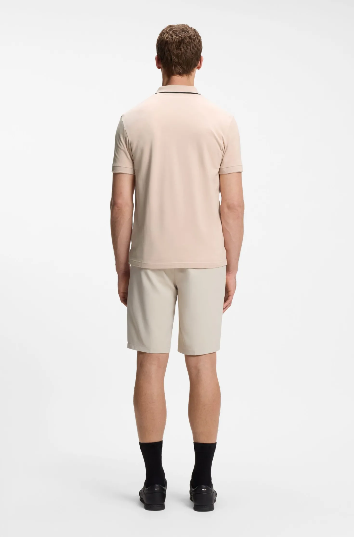 Active Slim-fit polo shirt in moisture-wicking stretch cotton