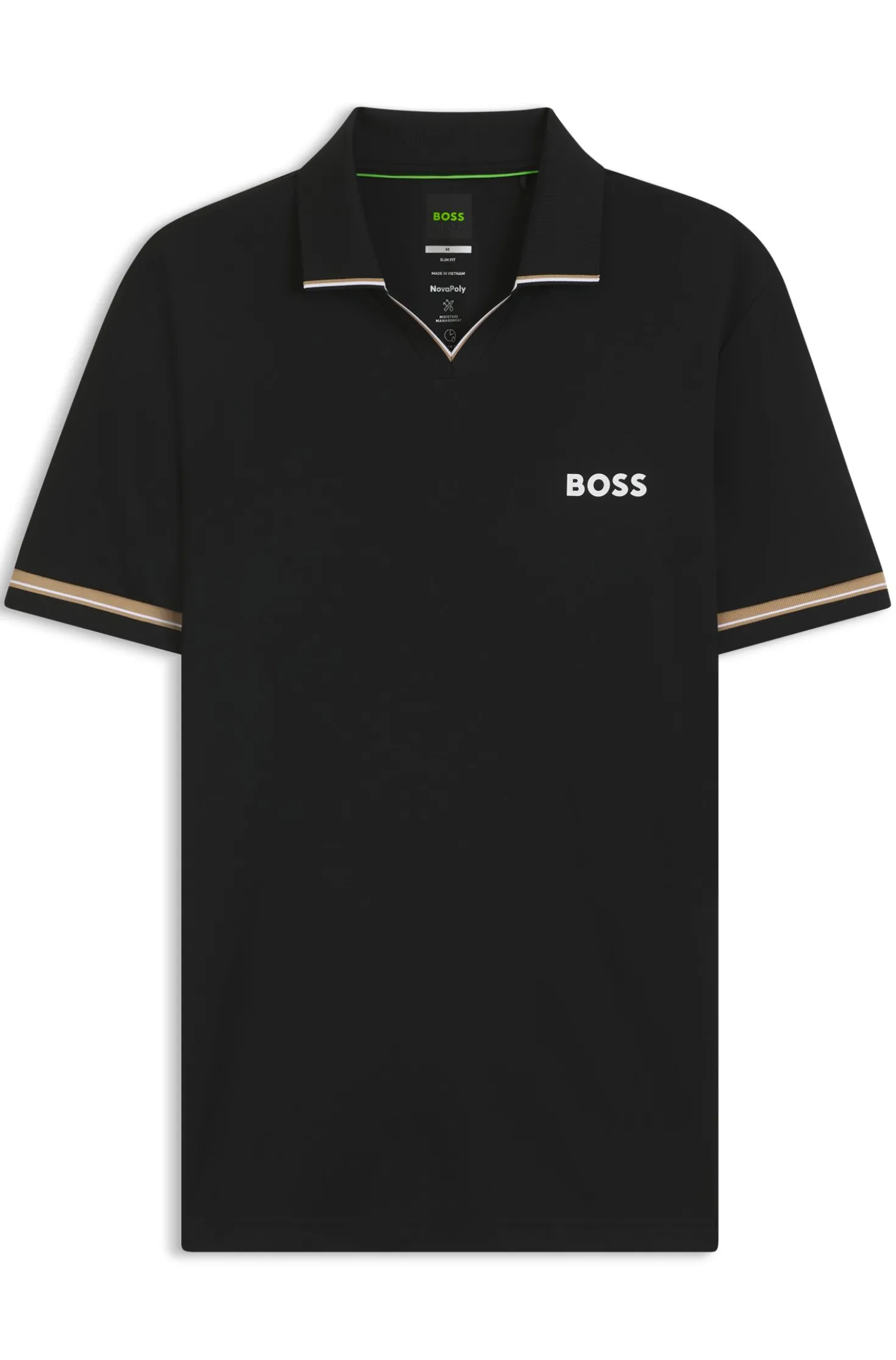 Active slim-fit polo shirt with signature-stripe details