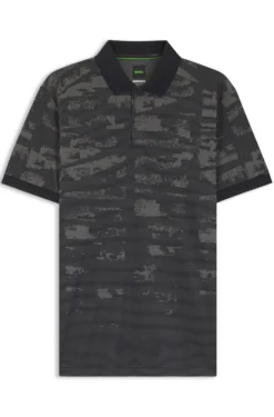 Active Slim-fit polo shirt with jacquard pattern