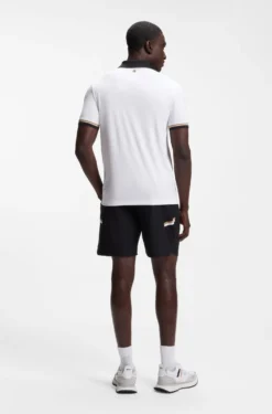 Active slim-fit polo shirt with signature-stripe details
