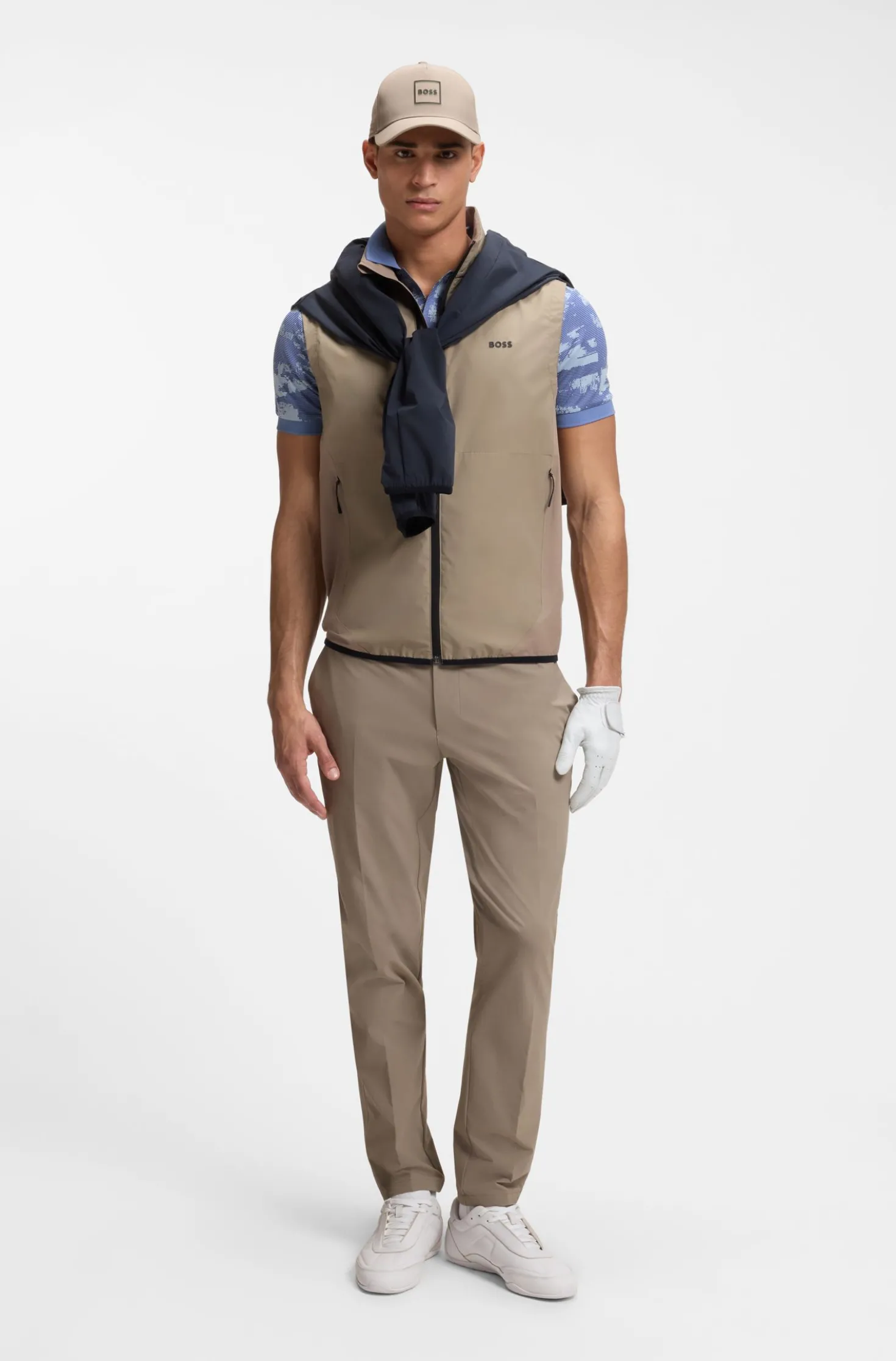 Active Slim-fit polo shirt with jacquard pattern