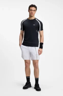 Active Slim-fit T-shirt in stretch fabric with contrast inserts