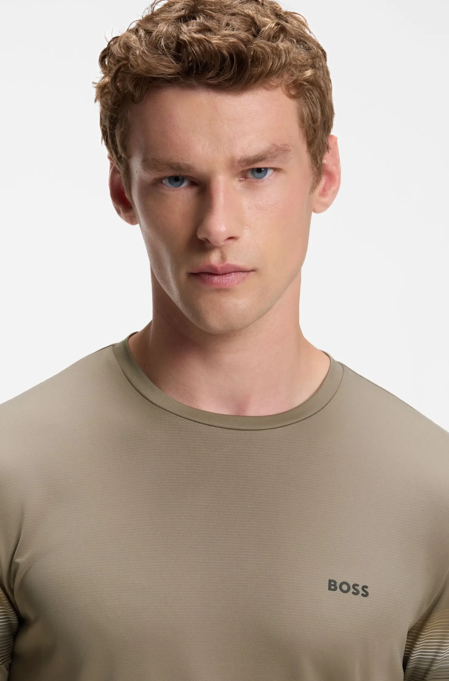 Active slim-fit T-shirt with sleeve stripes