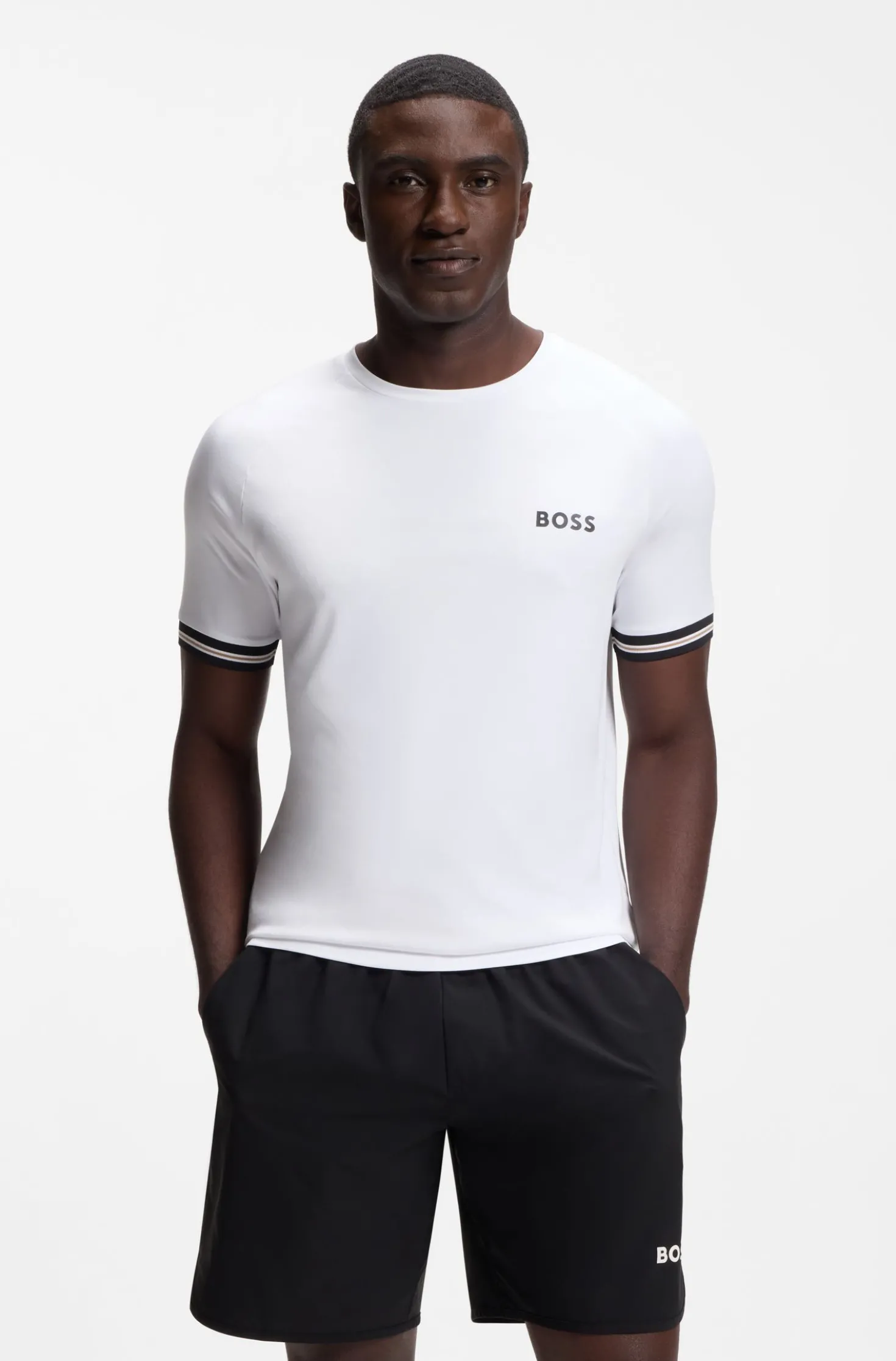 Active slim-fit T-shirt with tennis-ball embossing