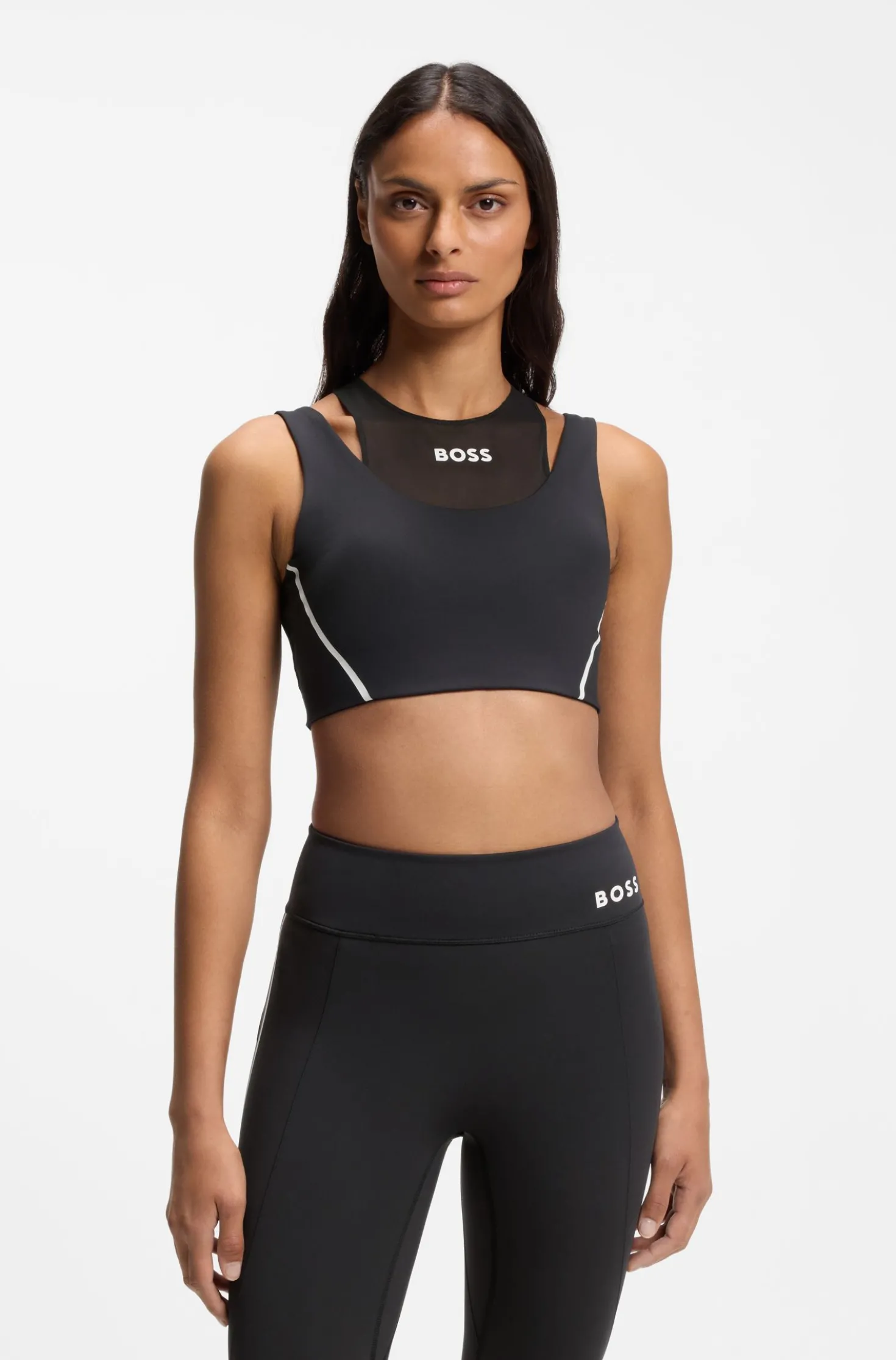 Active sports bra with mesh insert