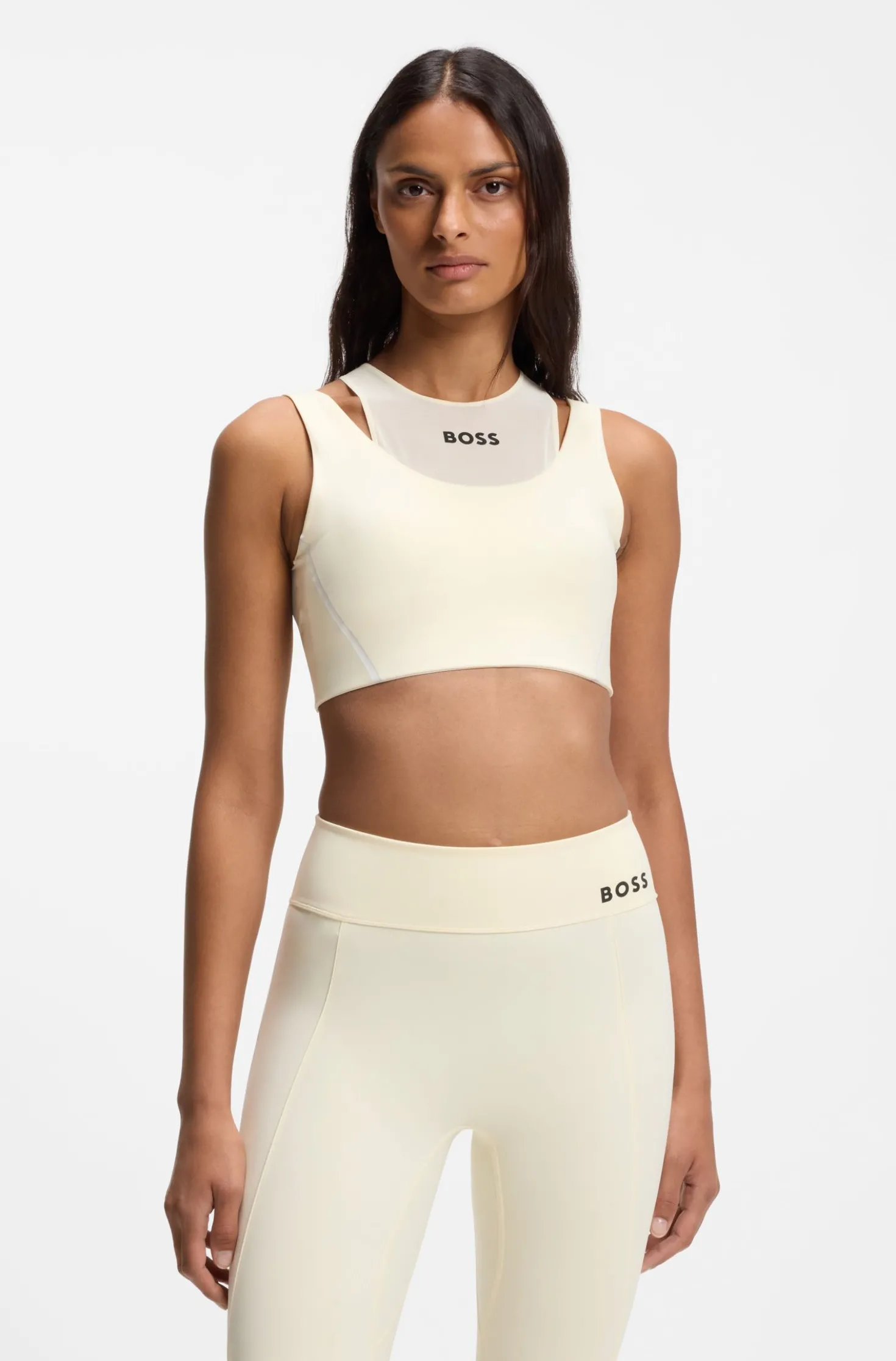Active sports bra with mesh insert