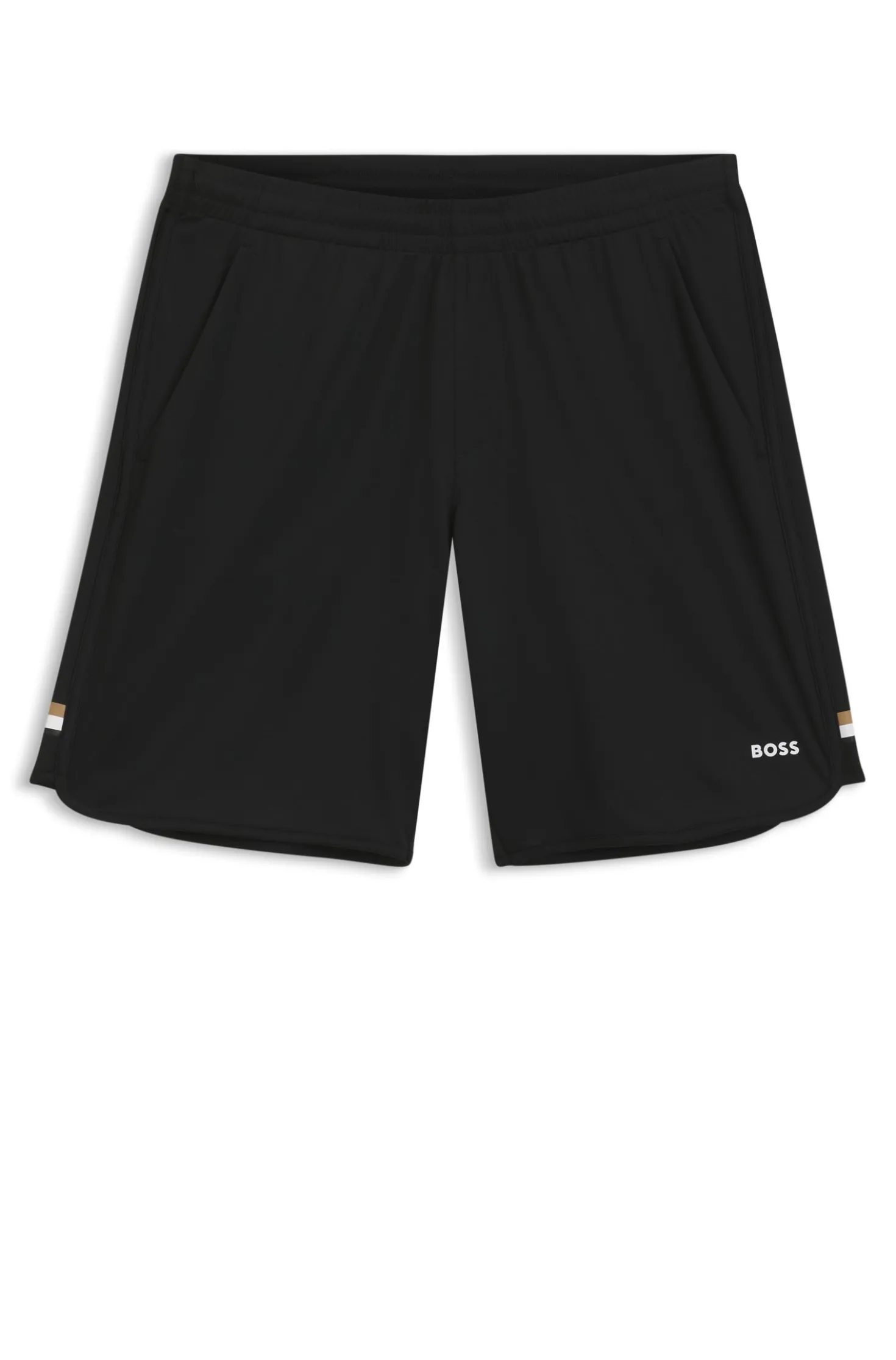 Active Stretch-fabric shorts with mesh pocket bags