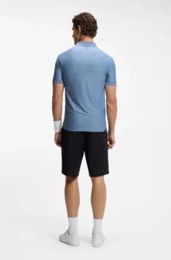 Active Stripe-jersey slim-fit polo shirt with four-way stretch