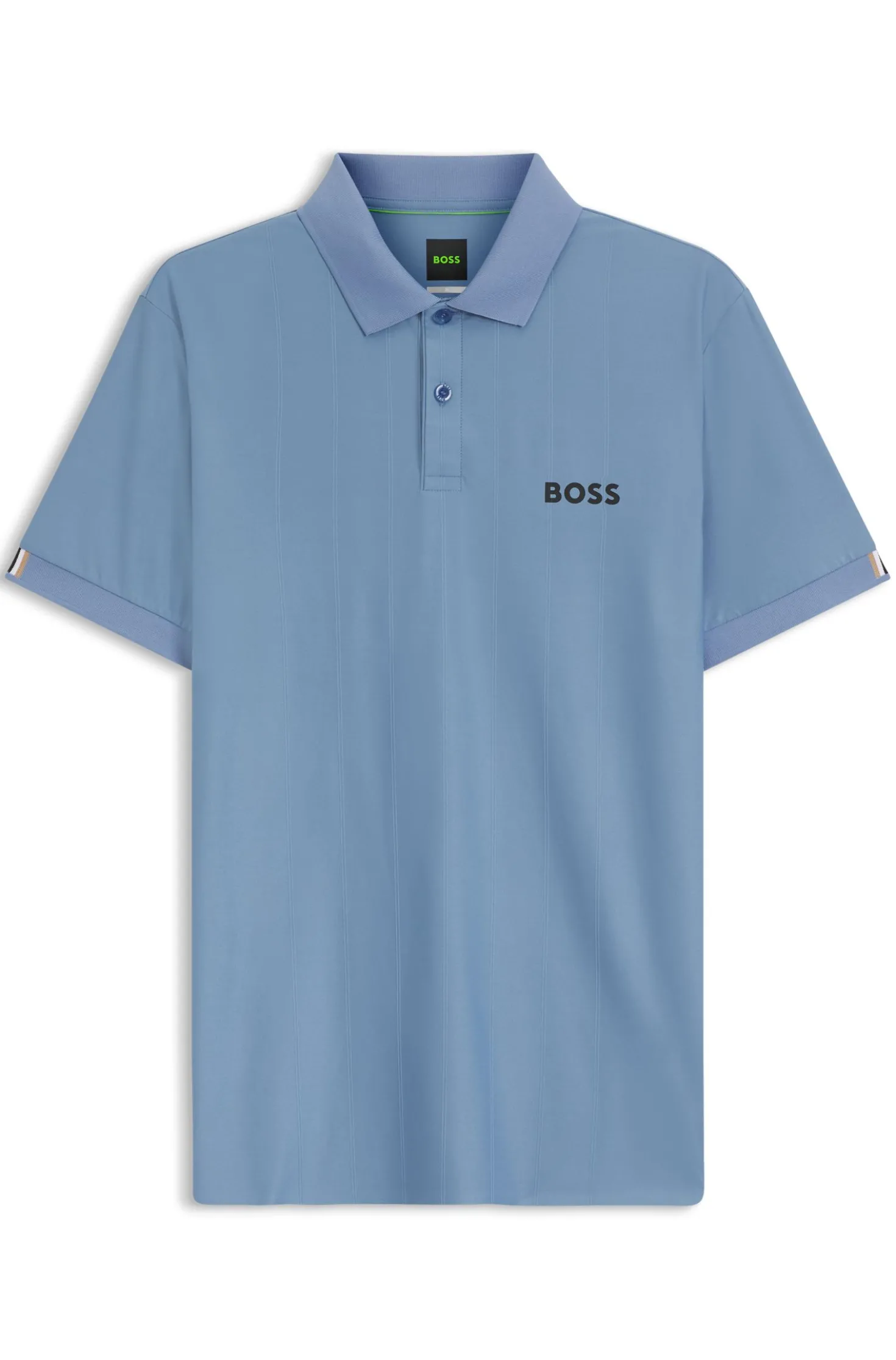 Active Stripe-jersey slim-fit polo shirt with four-way stretch