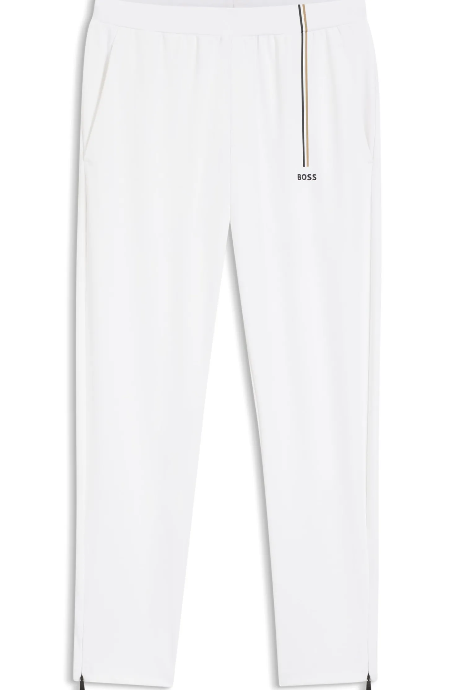 Active tracksuit bottoms in thermoregulating stretch gabardine