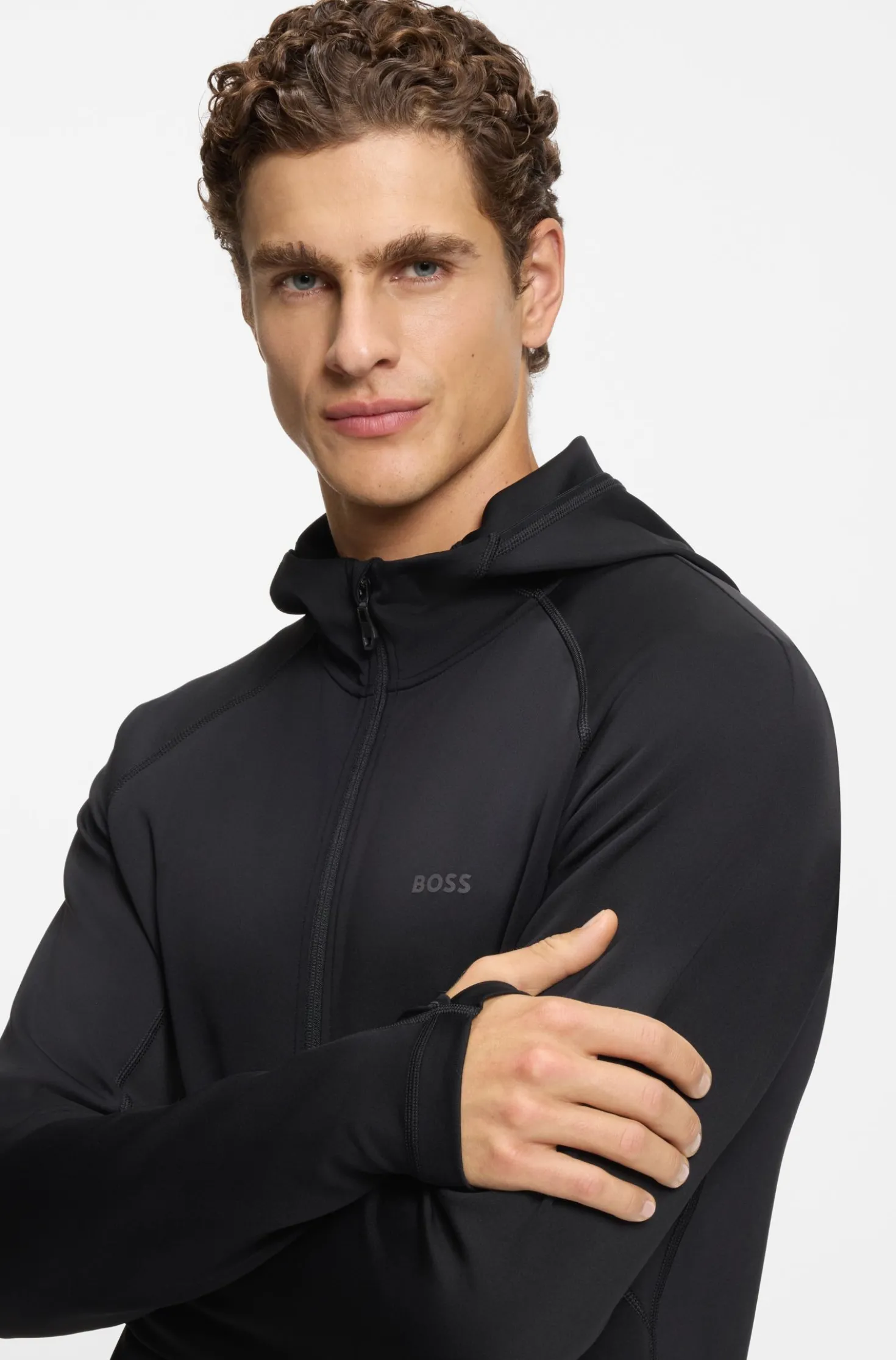 Active Zip-up hoodie with reflective branding