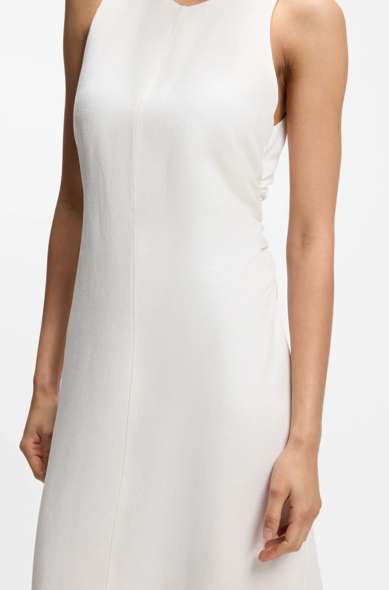 A-line dress with gathered sides