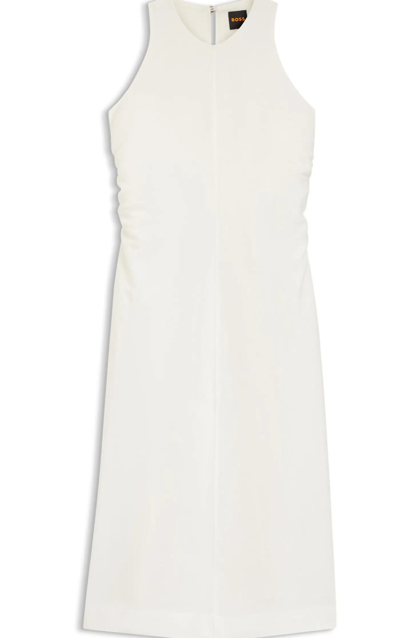 A-line dress with gathered sides