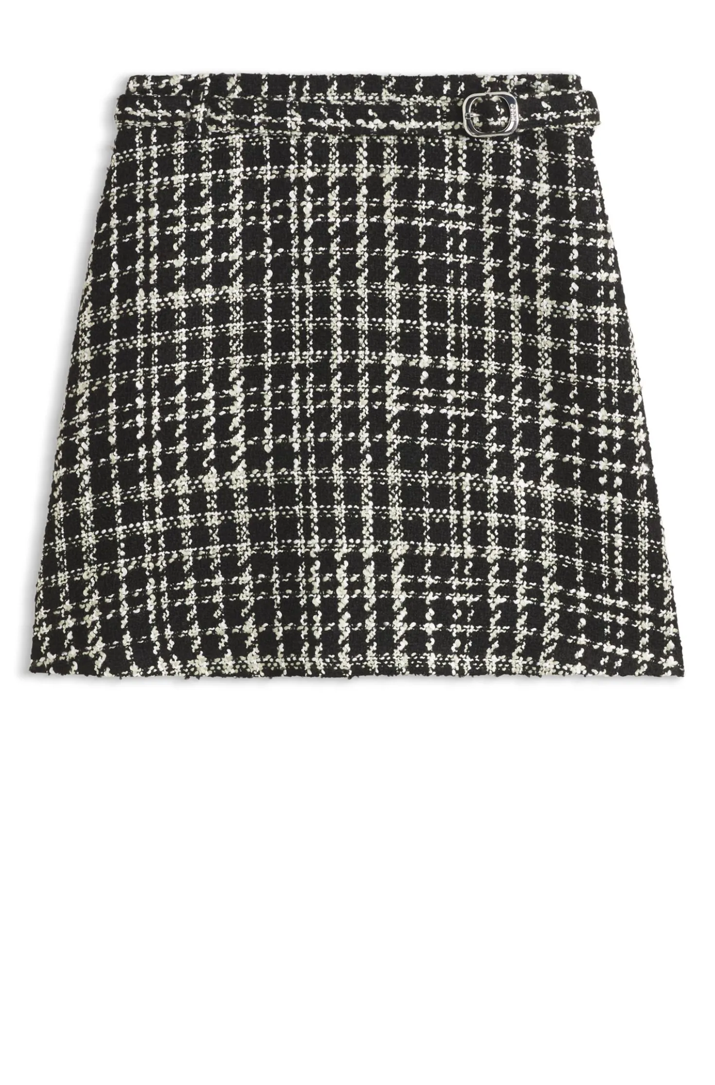 A-line mini skirt in checked bouclé