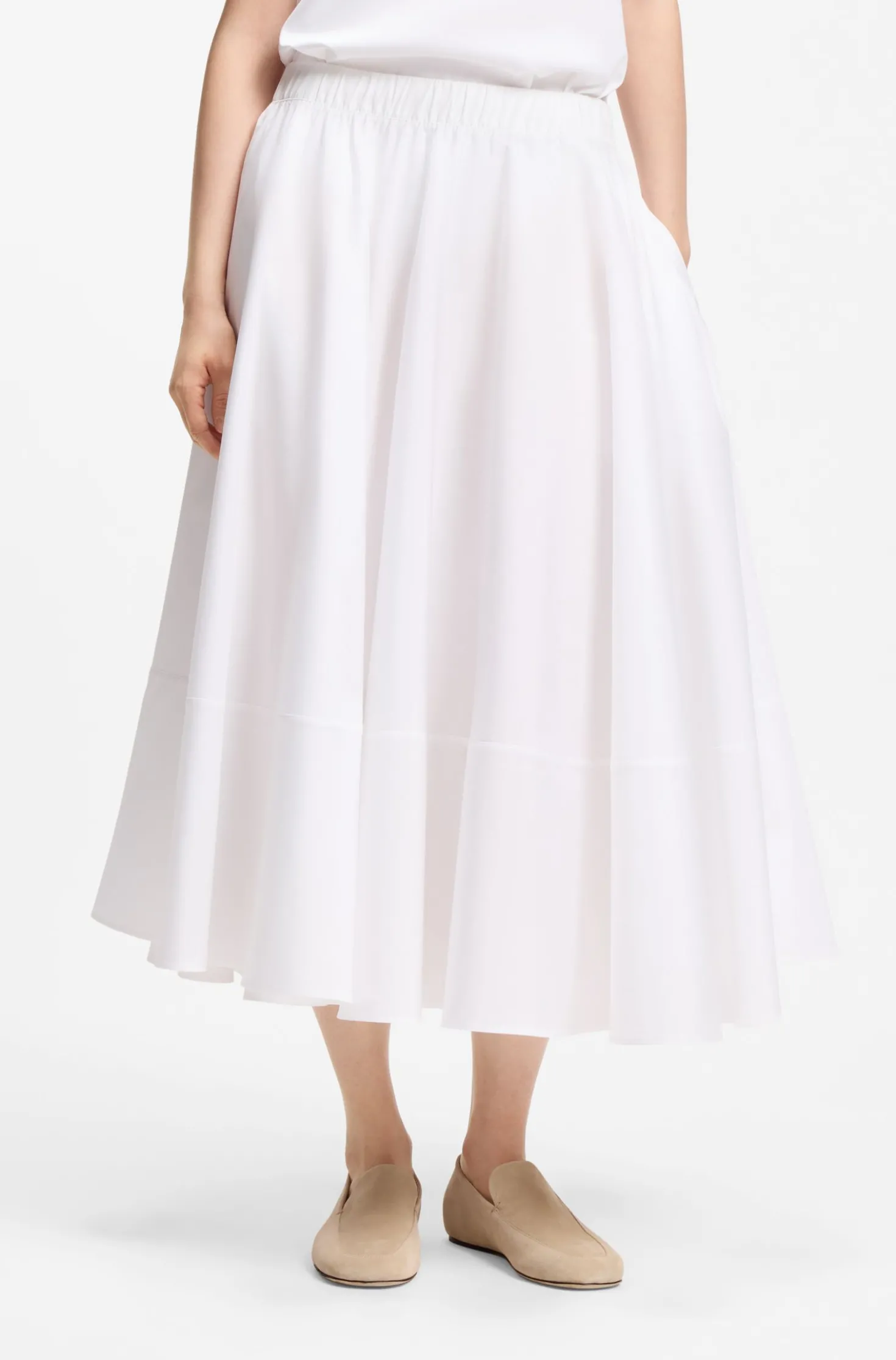 A-line skirt in cotton poplin