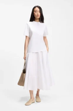A-line skirt in cotton poplin