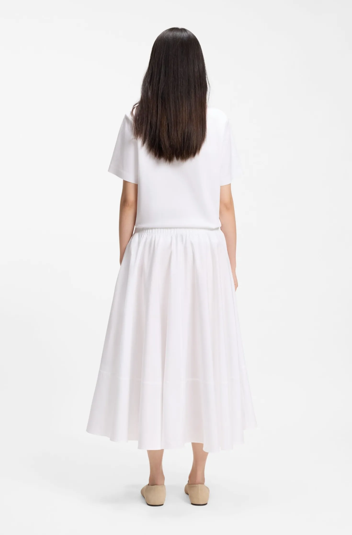 A-line skirt in cotton poplin