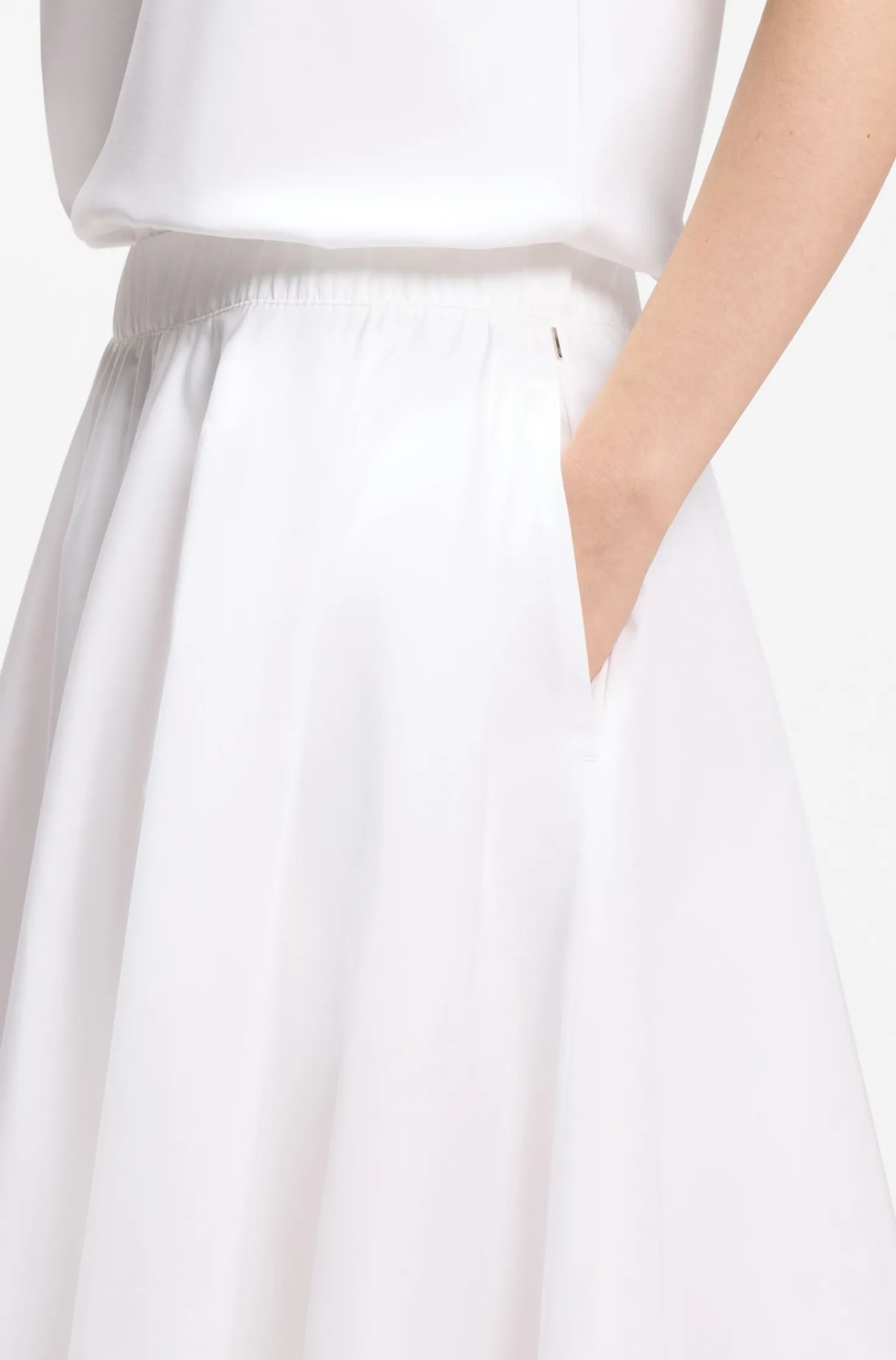 A-line skirt in cotton poplin