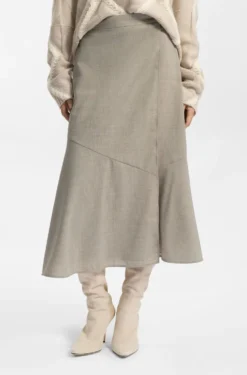 A-line skirt in melange virgin wool