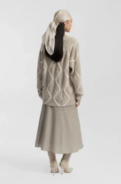A-line skirt in melange virgin wool