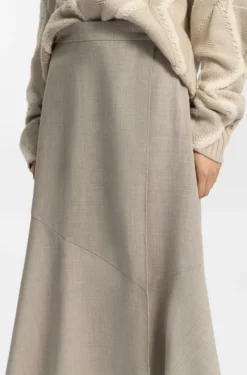 A-line skirt in melange virgin wool