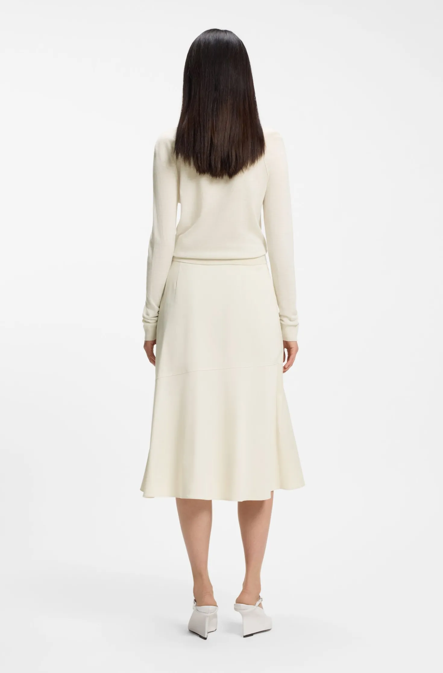 A-line wrap skirt in stretch cotton
