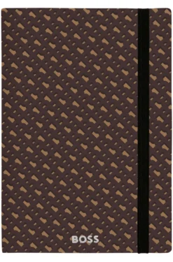A5 monogram-pattern notebook and ballpoint pen set