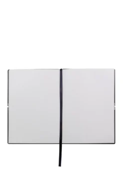 A5 navy faux-leather notepad