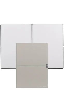 A5 notebook in grey faux leather with elasticated band