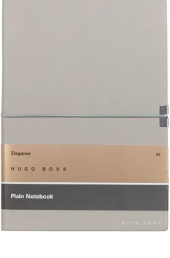 A5 notebook in grey faux leather with elasticated band