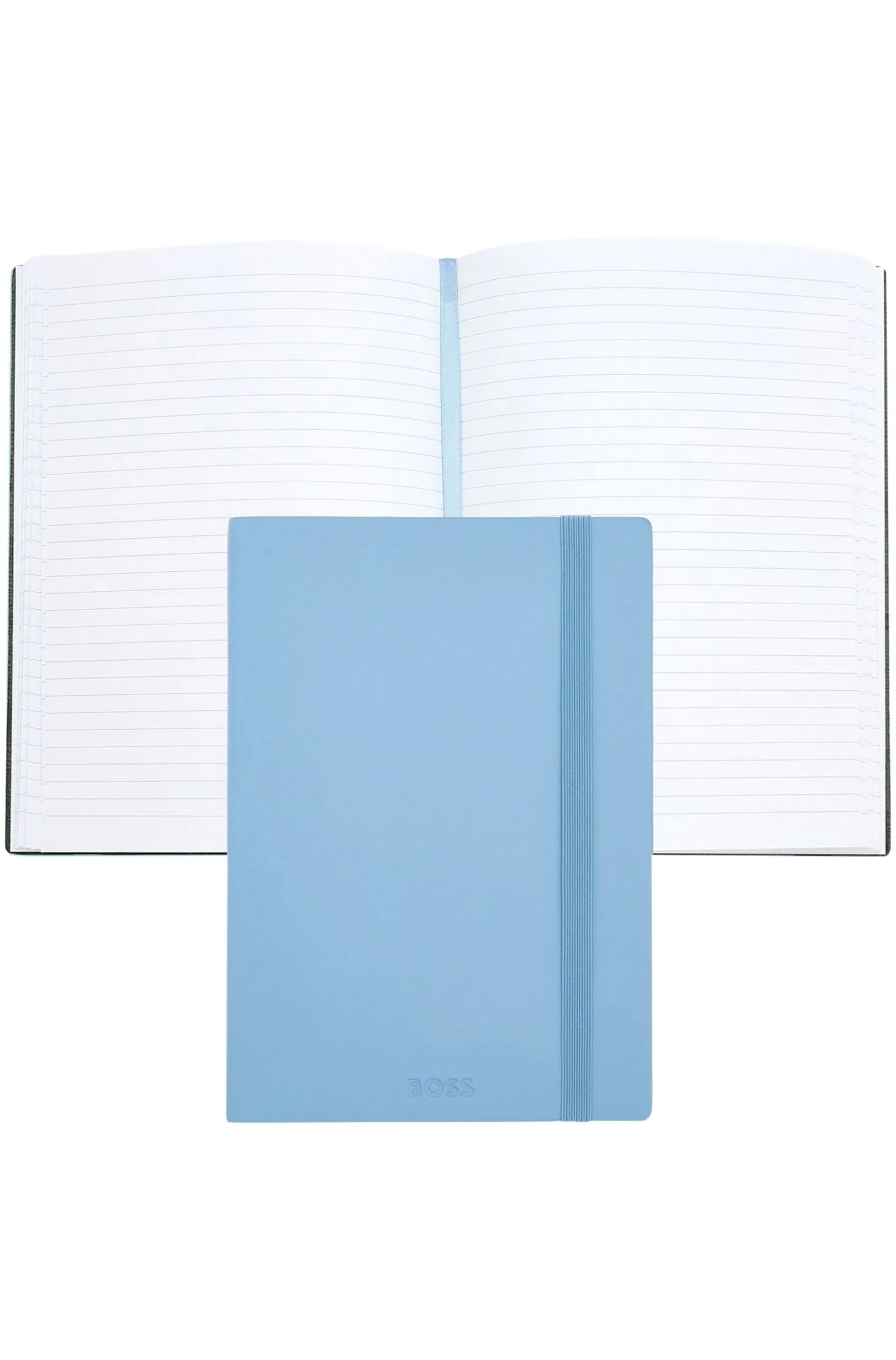 A5 notebook in pastel-blue faux leather