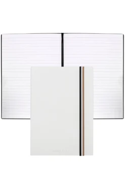 A5 notebook in white faux leather