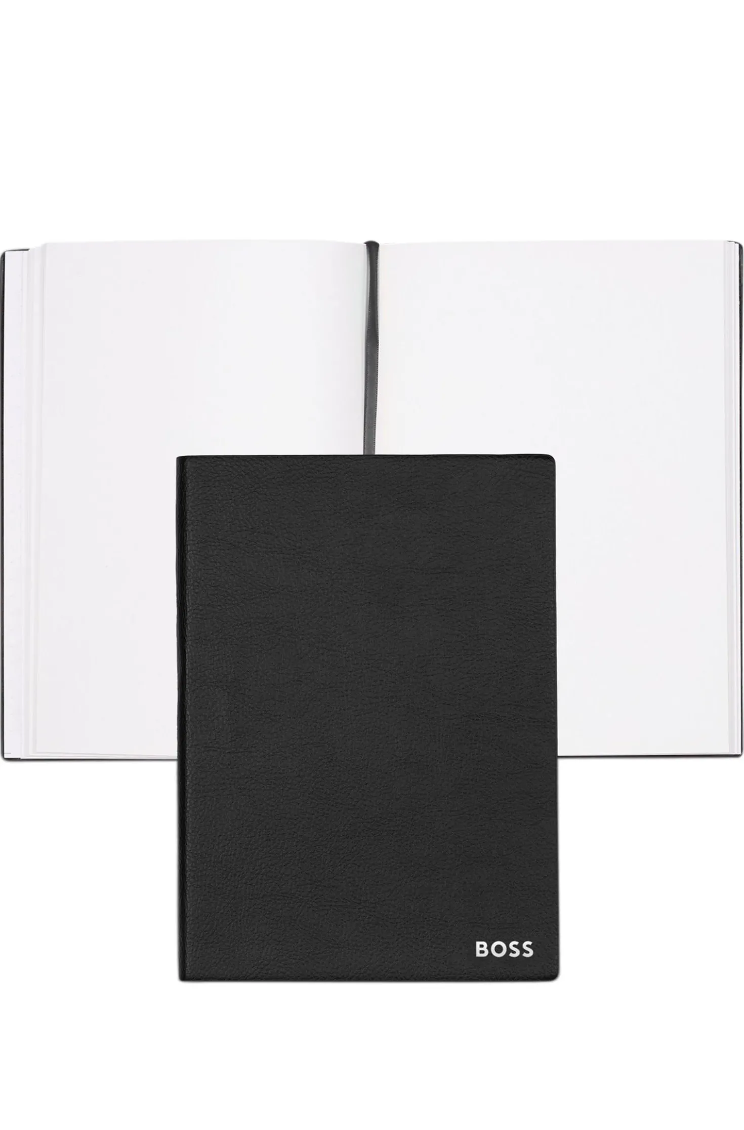 A5 notepad in black faux leather