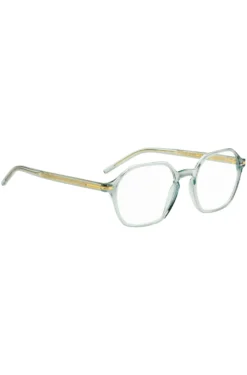 Aqua-acetate optical frames with gold-tone temples
