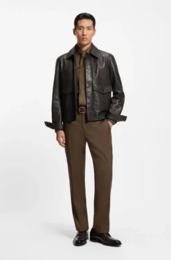Aviator-style jacket in nappa leather