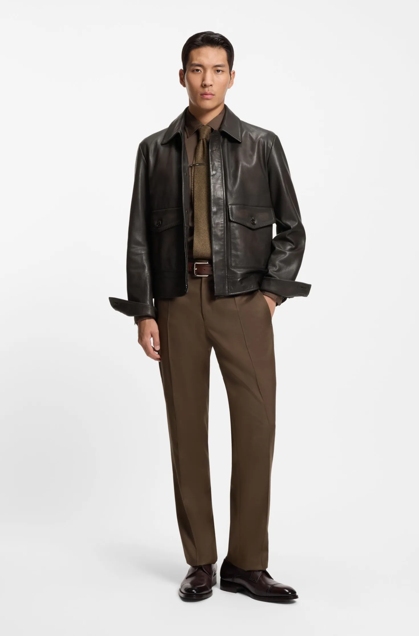 Aviator-style jacket in nappa leather