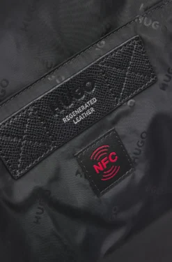 Backpack with silver-tone trims