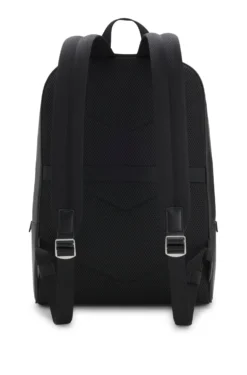 Backpack with silver-tone trims