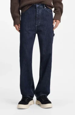 Baggy-fit jeans in dark-blue denim
