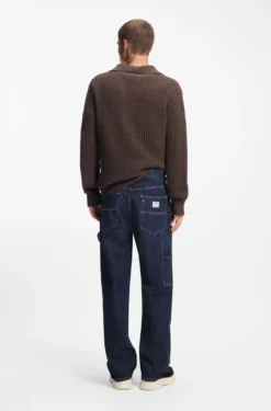 Baggy-fit jeans in dark-blue denim